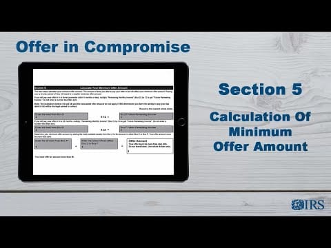 How to Complete Form 433-B (OIC) - Section 5 -- Calculation of Minimum Offer Amount