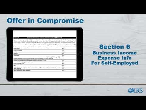 How to Complete Form 433-A (OIC) - Section 6 Business Income Expense Info for Self-Employed