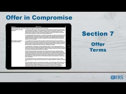 How to Complete Form 656 OIC - Section 7 Offer Terms